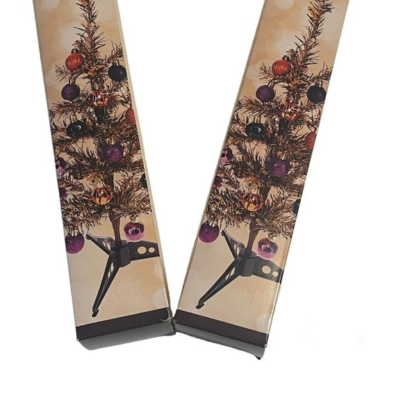 SET OF TWO Mini Halloween Trees Tabletop Black Orange 11 x 11 x 18 inches - Picture 9 of 13